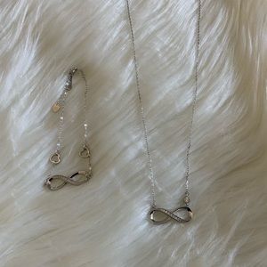 Love infinity necklace and bracelet set